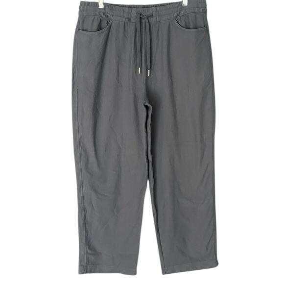 Athleta Balance Ankle Pant Women's Large Charcoal Grey Elastic Waist Drawstring - Picture 1 of 7